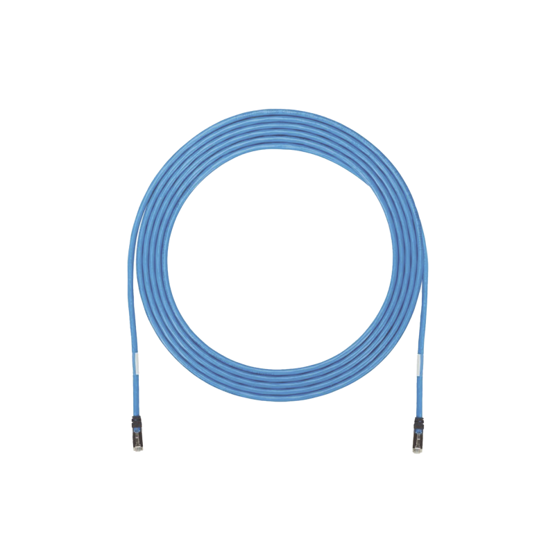 Cable de Zona U/UTP Cat6A Con Plug Modular en Cada Extremo Conductor 23 AWG Solido CMP (Plenum) 100 ft Azul