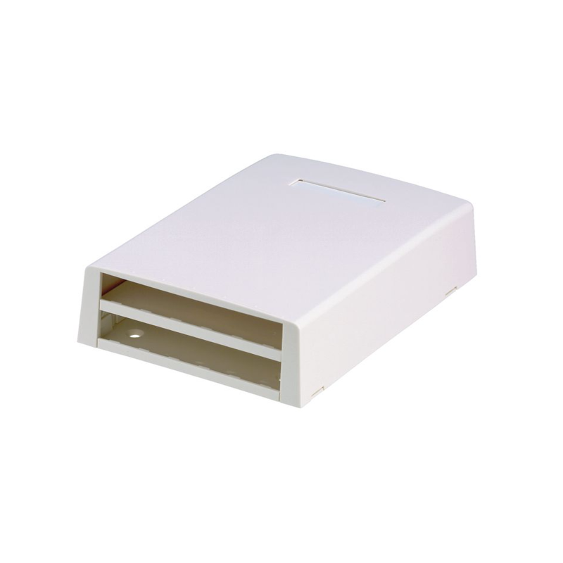 Caja de Montaje en ficie Con Accesorio Resguardo de Fibra Optica 12 Modulos Mini-Com Blanco