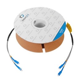 Carrete de Fibra Optica Monomodo con Conectores SC-SC Duplex Reforzada con Kevlar de 50 metros