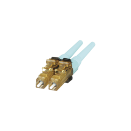 Conector de Fibra Optica LC Duplex OptiCam Multimodo 50/125 OM3/OM4 Pre-pulido Aqua