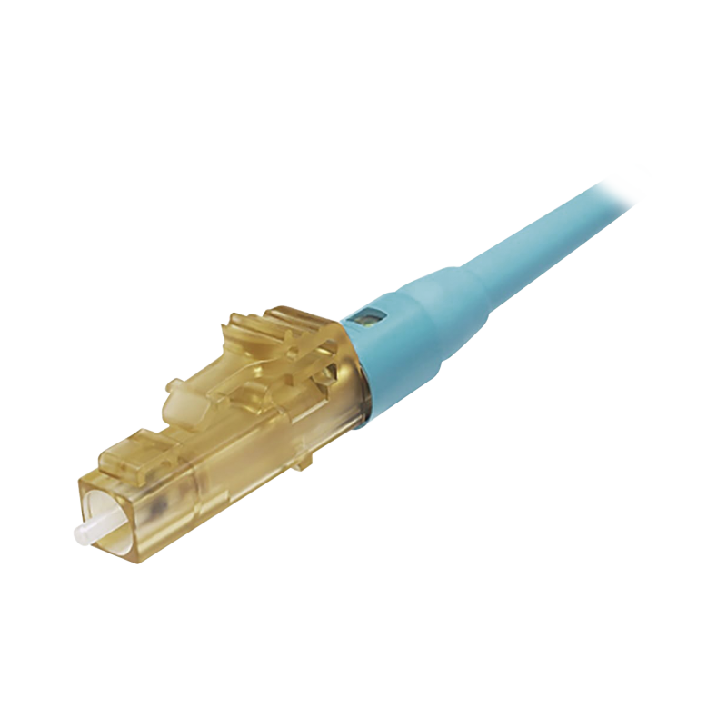 Conector de Fibra Optica LC Simplex OptiCam Multimodo 50/125 OM3/OM4 Pre-pulido Aqua