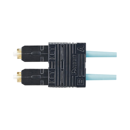 Conector de Fibra Optica SC Duplex OptiCam Multimodo 50/125 OM3/OM4 Pre-pulido Aqua