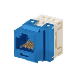 Conector Jack Estilo 110 (de Impacto) Tipo Keystone Cat5e 8 cables Azul