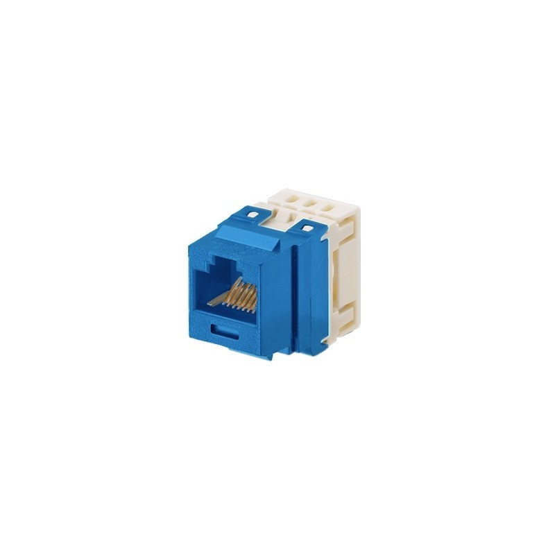 Conector Jack Estilo 110 (de Impacto) Tipo Keystone Cat5e 8 cables Azul