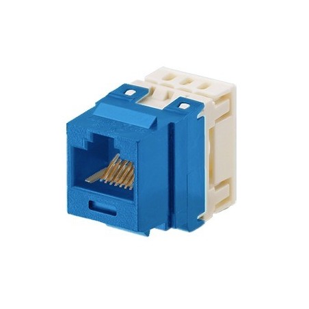 Conector Jack Estilo 110 (de Impacto) Tipo Keystone Cat5e 8 cables Azul