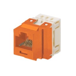 Conector Jack Estilo 110 (de Impacto) Tipo Keystone Cat5e 8 cables Naranja