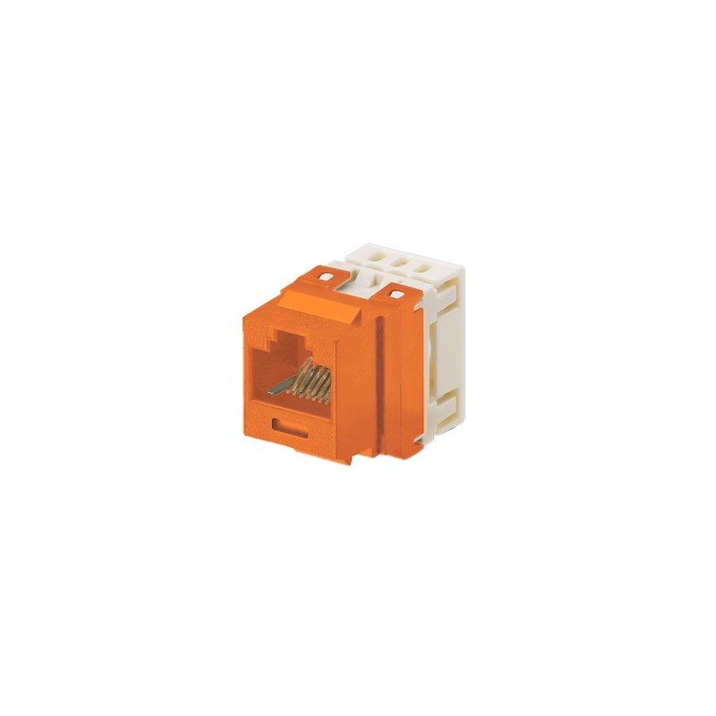 Conector Jack Estilo 110 (de Impacto) Tipo Keystone Cat5e 8 cables Naranja