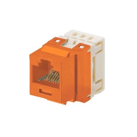 Conector Jack Estilo 110 (de Impacto) Tipo Keystone Cat5e 8 cables Naranja