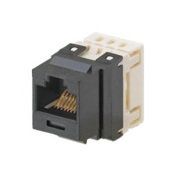 Conector Jack Estilo 110 (de Impacto) Tipo Keystone Cat5e 8 cables Negro