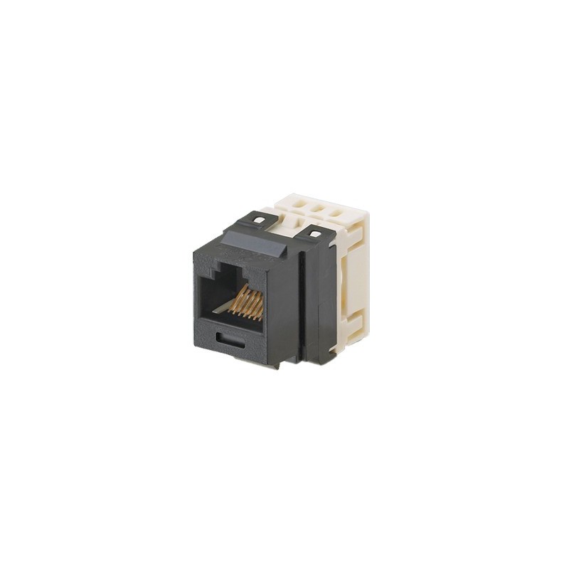 Conector Jack Estilo 110 (de Impacto) Tipo Keystone Cat5e 8 cables Negro