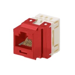 Conector Jack Estilo 110 (de Impacto) Tipo Keystone Cat5e 8 cables Rojo