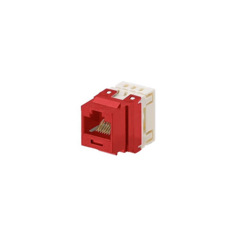 Conector Jack Estilo 110 (de Impacto) Tipo Keystone Cat5e 8 cables Rojo