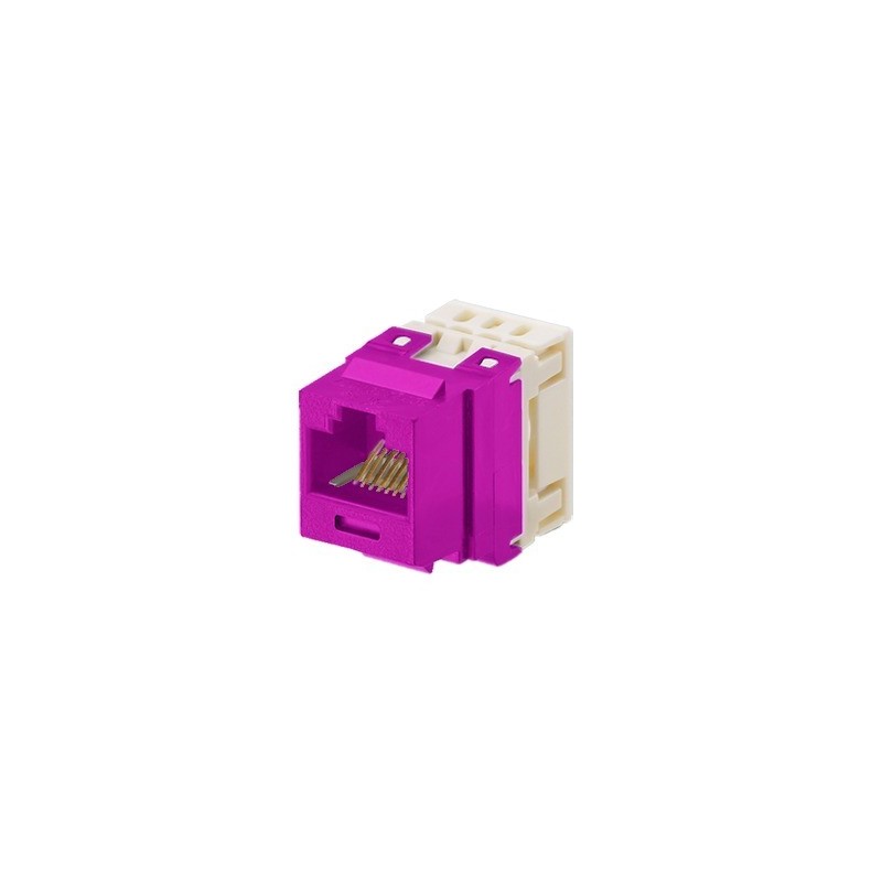 Conector Jack Estilo 110 (de Impacto) Tipo Keystone Cat5e 8 cables Violeta