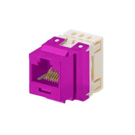 Conector Jack Estilo 110 (de Impacto) Tipo Keystone Cat5e 8 cables Violeta