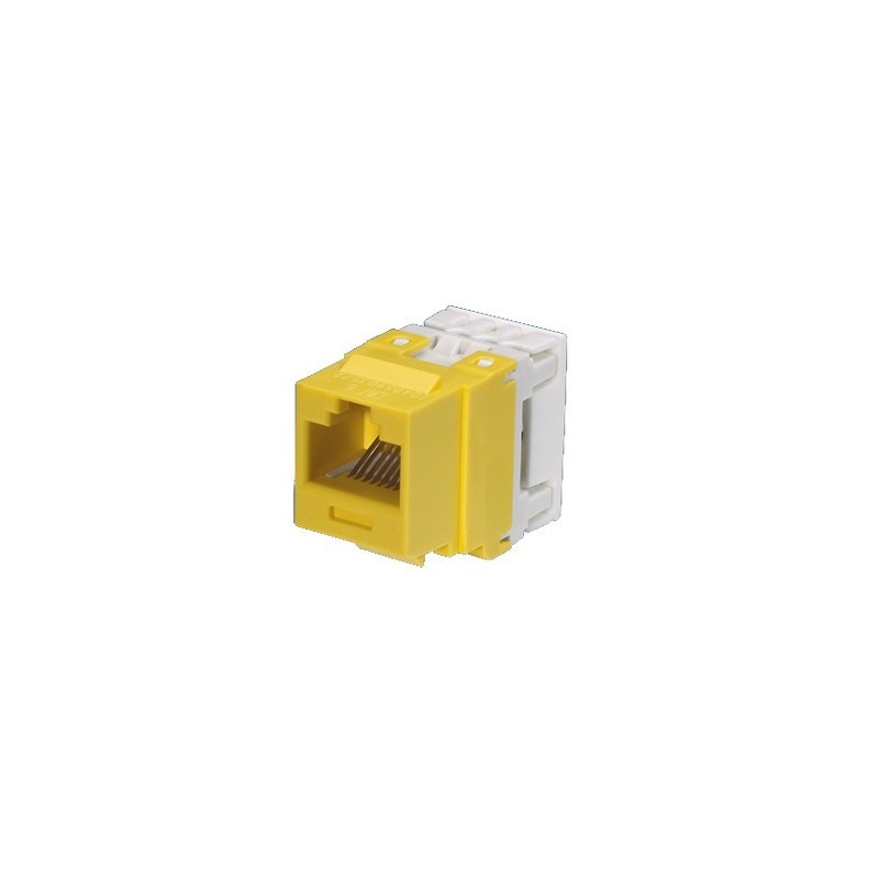 Conector Jack Estilo 110 (de Impacto) Tipo Keystone Cat6 8 cables Amarillo