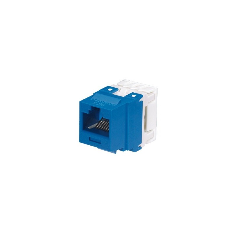 Conector Jack Estilo 110 (de Impacto) Tipo Keystone Cat6 8 cables Azul