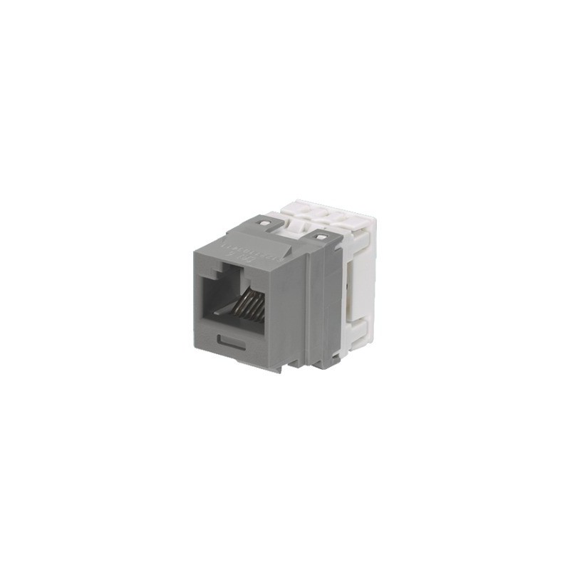 Conector Jack Estilo 110 (de Impacto) Tipo Keystone Cat6 8 cables Gris