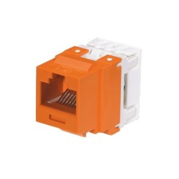 Conector Jack Estilo 110 (de Impacto) Tipo Keystone Cat6 8 cables Naranja