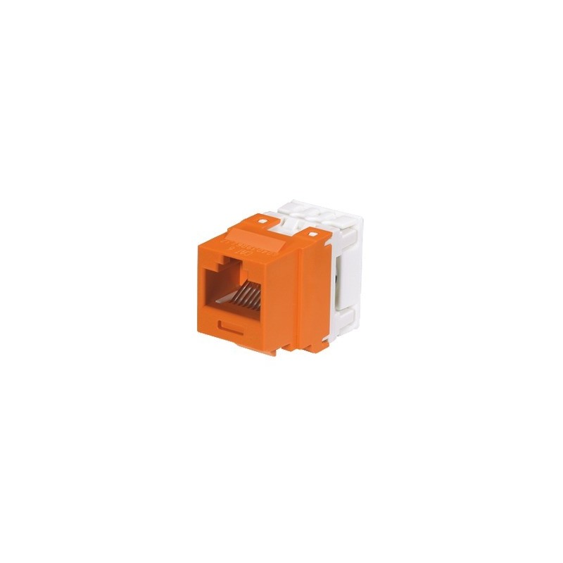 Conector Jack Estilo 110 (de Impacto) Tipo Keystone Cat6 8 cables Naranja