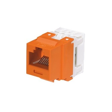 Conector Jack Estilo 110 (de Impacto) Tipo Keystone Cat6 8 cables Naranja