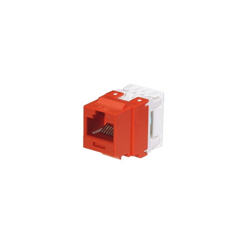 Conector Jack Estilo 110 (de Impacto) Tipo Keystone Cat6 8 cables Rojo