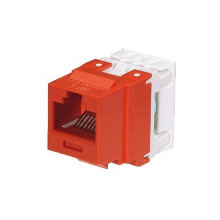 Conector Jack Estilo 110 (de Impacto) Tipo Keystone Cat6 8 cables Rojo