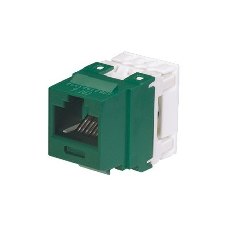 Conector Jack Estilo 110 (de Impacto) Tipo Keystone Cat6 8 cables Verde