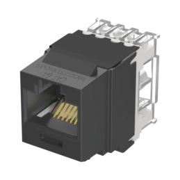 Conector Jack Estilo 110 (de Impacto) Tipo Keystone Cat6A 8 cables Negro