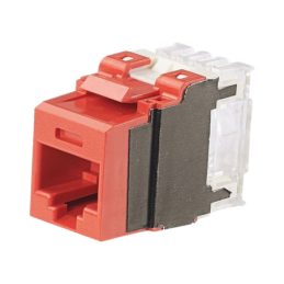 Conector Jack Estilo 110 (de Impacto) Tipo Keystone Cat6A 8 cables Rojo