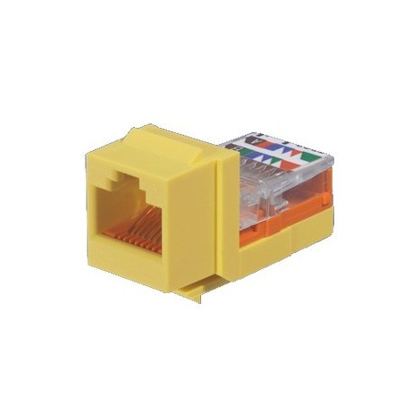 Conector Jack Estilo Leadframe Tipo Keystone Cat5e 8 cables Amarillo