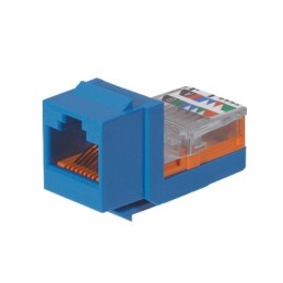 Conector Jack Estilo Leadframe Tipo Keystone Cat5e 8 cables Azul