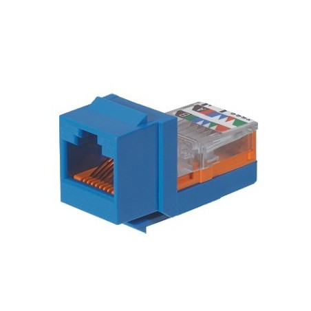 Conector Jack Estilo Leadframe Tipo Keystone Cat5e 8 cables Azul