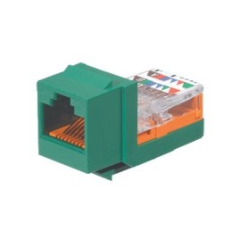 Conector Jack Estilo Leadframe Tipo Keystone Cat5e 8 cables Verde