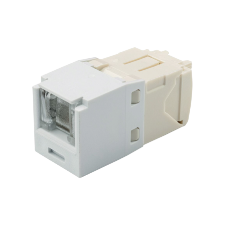 Conector Jack RJ45  Estilo TG con Ventana Mini-Com Cat6 8 cables Blanco