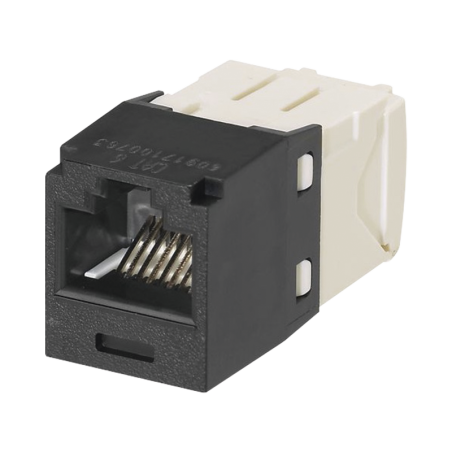 Conector Jack RJ45  Estilo TG Mini-Com Cat6 8 cables Negro