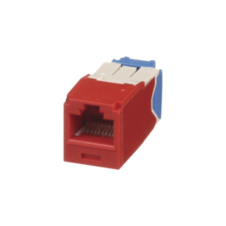 Conector Jack RJ45  Estilo TG Mini-Com Cat6A 8 cables Rojo