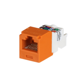 Conector Jack RJ45  Estilo TP Mini-Com Cat6 8 cables Naranja