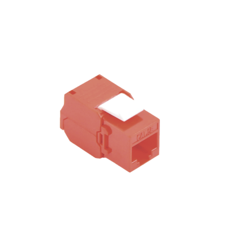 Conector Jack RJ45Keystone Cat5e (toolless) con terminacion en angulo 180° Rojo