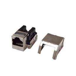 Conector Jack RJ45Keystone Cat5e con terminacion 110 (Punchdown) blindado (STP) - Metal