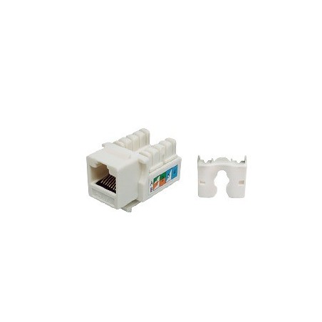 Conector Jack RJ45Keystone Cat5e con terminacion 110 (Punchdown) faceplate - Blanco