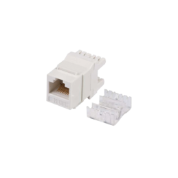 Conector Jack RJ45Keystone Cat5e con terminacion en angulo 180° Blanco