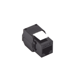 Conector Jack RJ45Keystone Cat6 (toolless) con terminacion en angulo 180° Negro