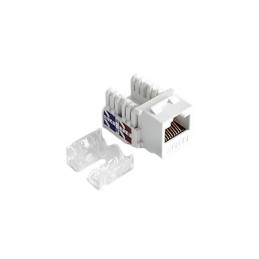 Conector Jack RJ45Keystone Cat6 con terminacion 110 (Punchdown) faceplate - Amarillo