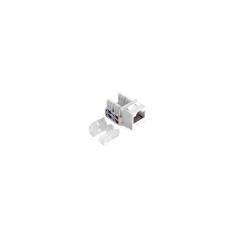 Conector Jack RJ45Keystone Cat6 con terminacion 110 (Punchdown) faceplate - Amarillo