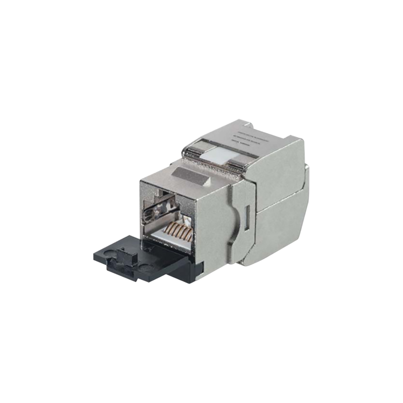 Conector Jack RJ45STP Keystone Toolless (Sin herramienta) CAT6A con tapa