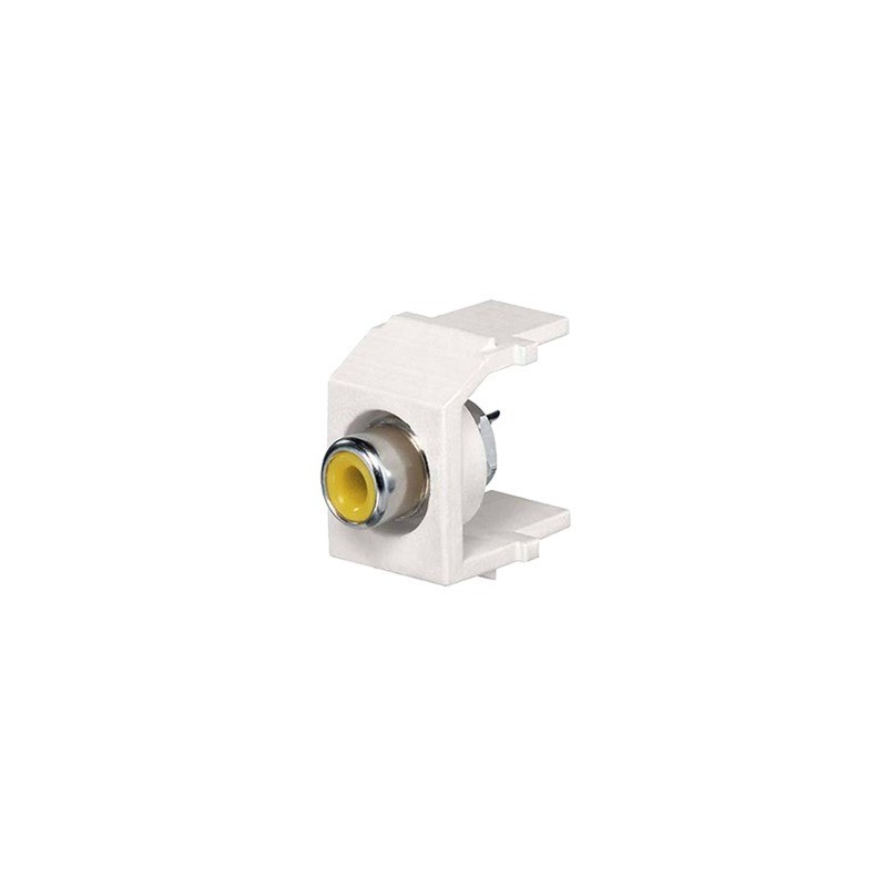 Conector RCA Keystone con RCA Soldar Amarillo Modulo Marfil