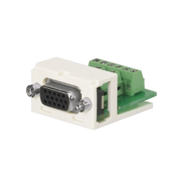 Conector sub-D de 15 Pines Tipo Atornillable Uso en 2 Puertos Mini-Com Blanco Mate