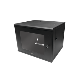 Gabinete de Montaje en Pared Con Puerta de Cristal de 19in 6UR Negro