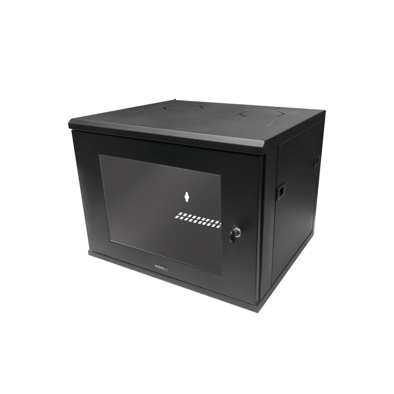 Gabinete de Montaje en Pared Con Puerta de Cristal de 19in 6UR Negro