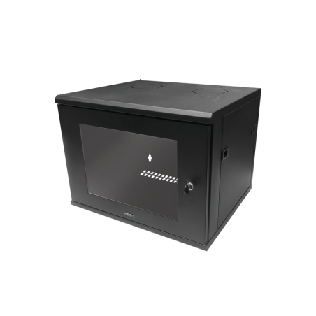 Gabinete de Montaje en Pared Con Puerta de Cristal de 19in 6UR Negro